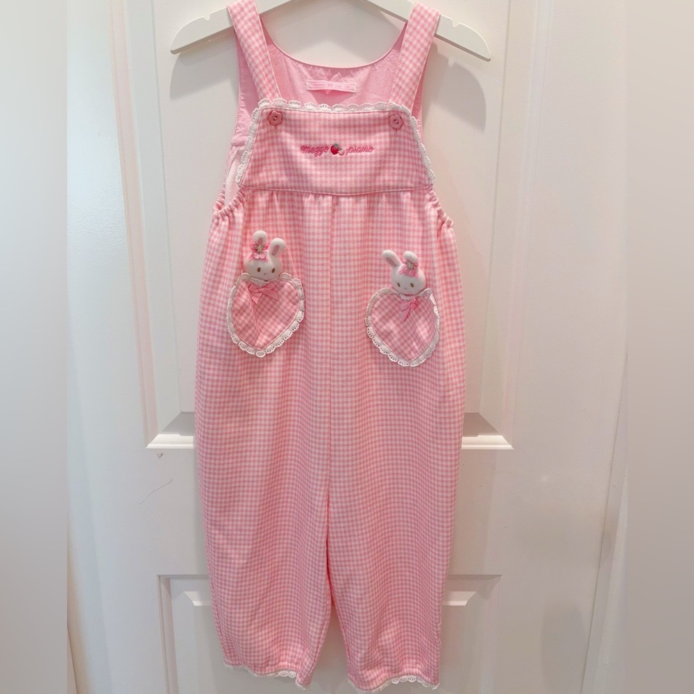 Cute Kids Overalls with Bunny Pockets Size 130